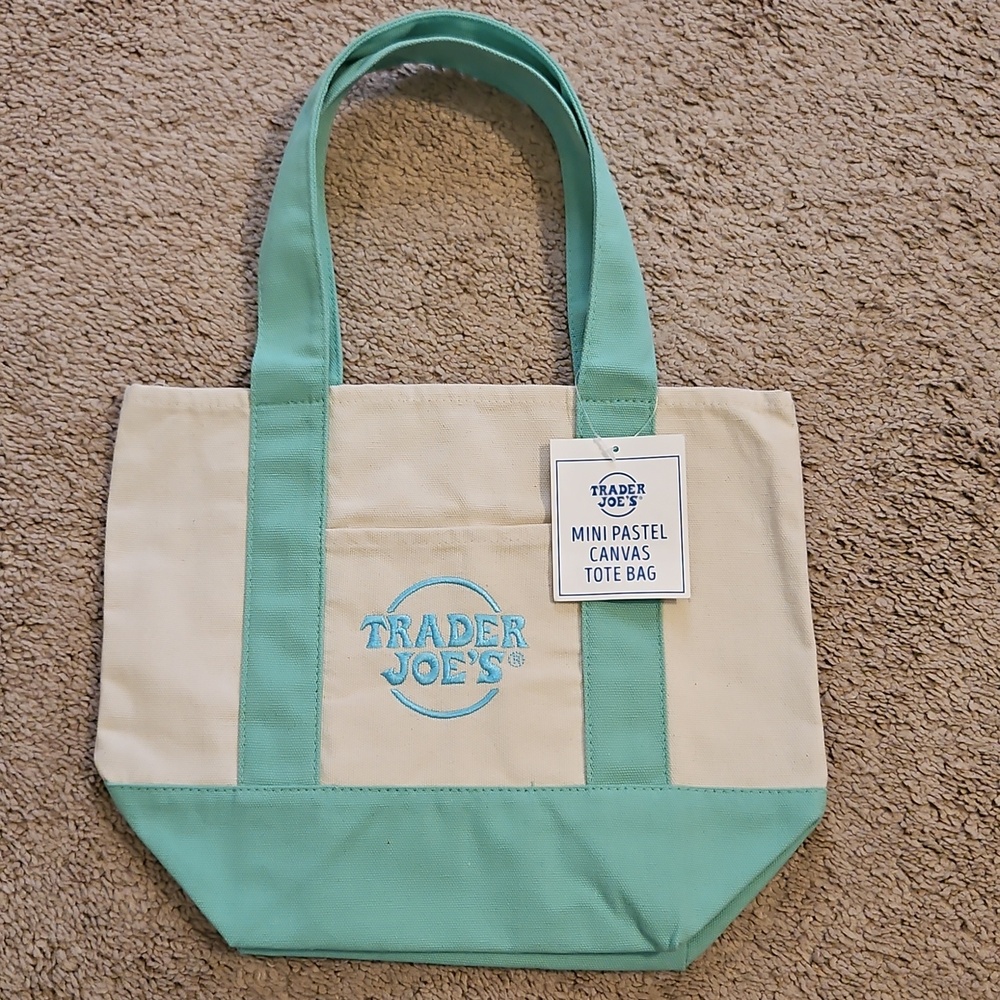 NEW! Trader Joe's Green Mini Canvas Tote